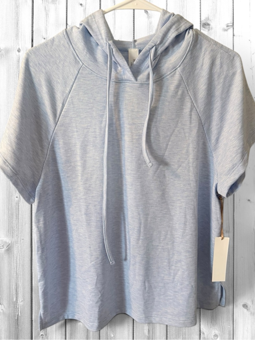 🙋🏻♀️Hayden LA Light Blue Short Sleeve Hoodie Top